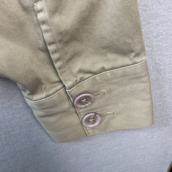 VAN HEUSEN Jacket Womens M 100% Cotton Khaki Green  Button Front  Military Style - Picture 9 of 12